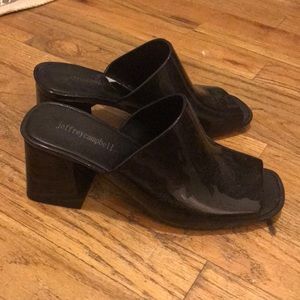 Jeffrey Campbell Black Rubber Mules